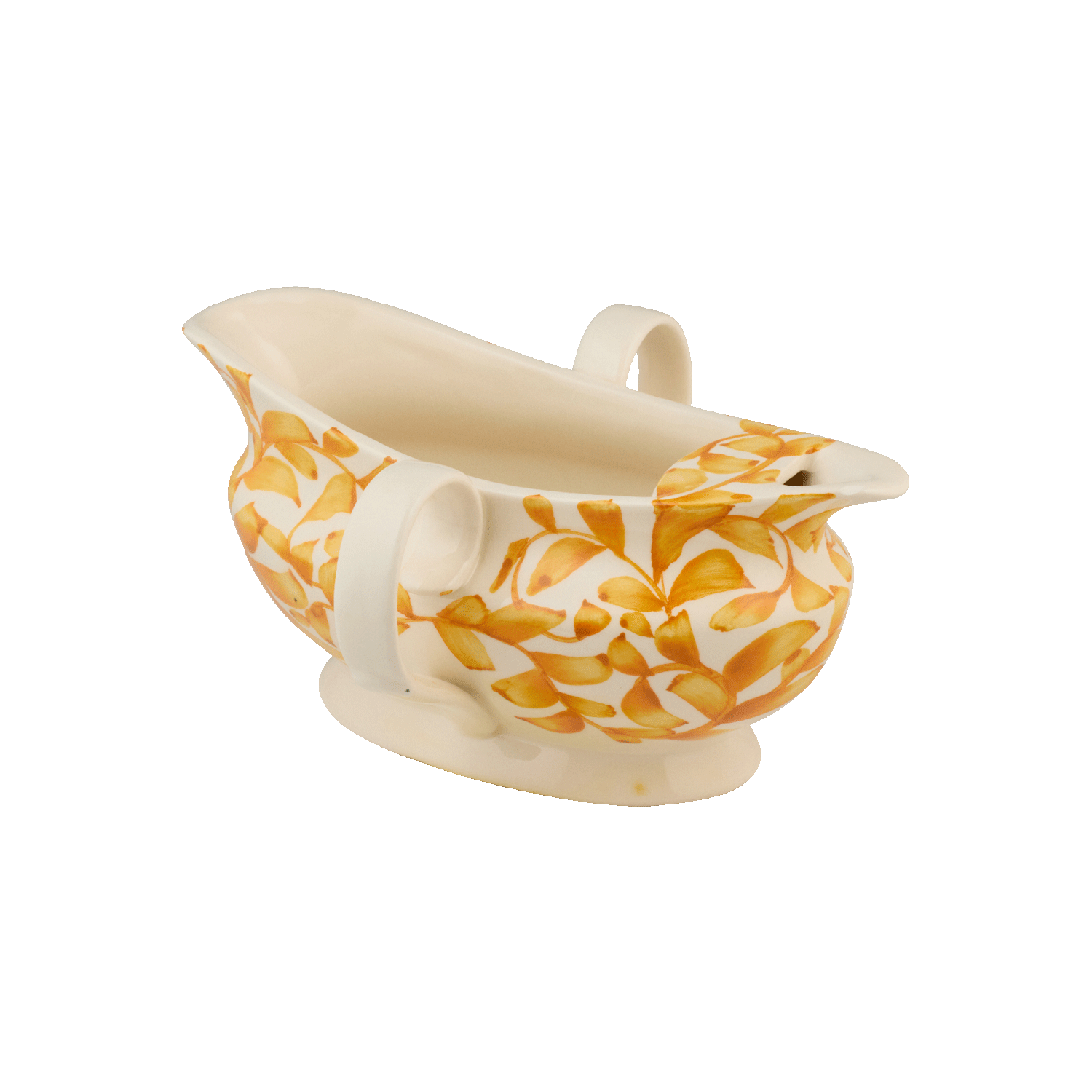 Yellow Scroll Gravy Boat
