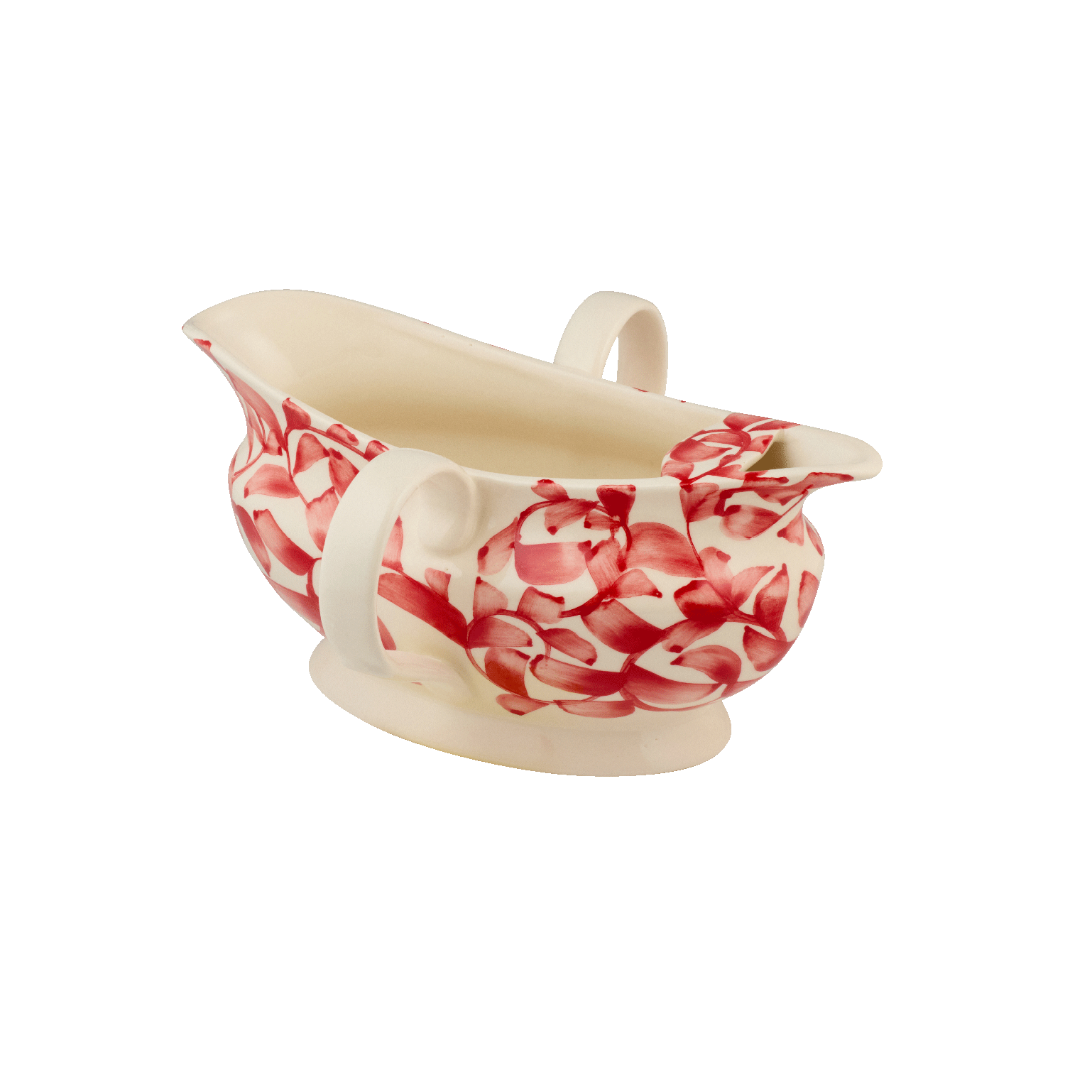 Red Scroll Gravy Boat