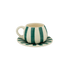 Green Stripes Coffee Cup & Saucer