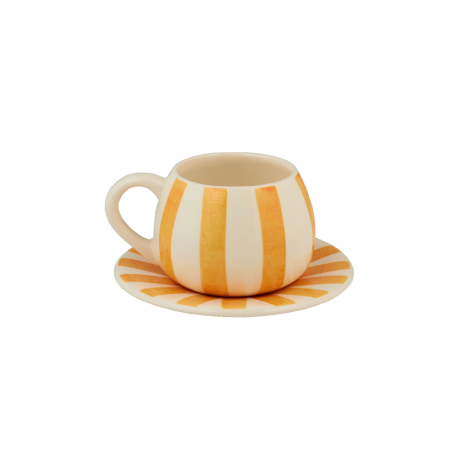 Yellow Stripes Coffee Cup & Saucer