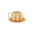 Yellow Stripes Coffee Cup & Saucer