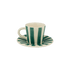 Green Stripes Espresso Cup & Saucer