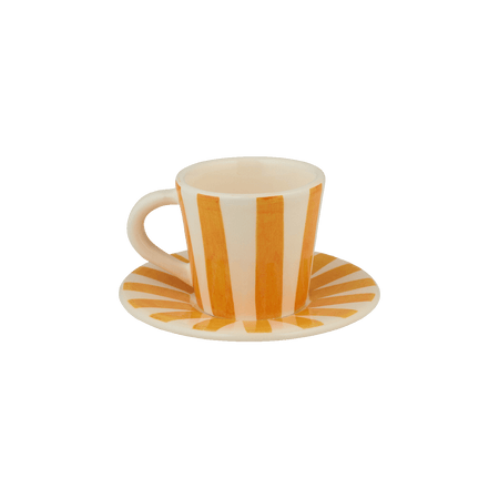 Yellow Stripes Espresso Cup & Saucer