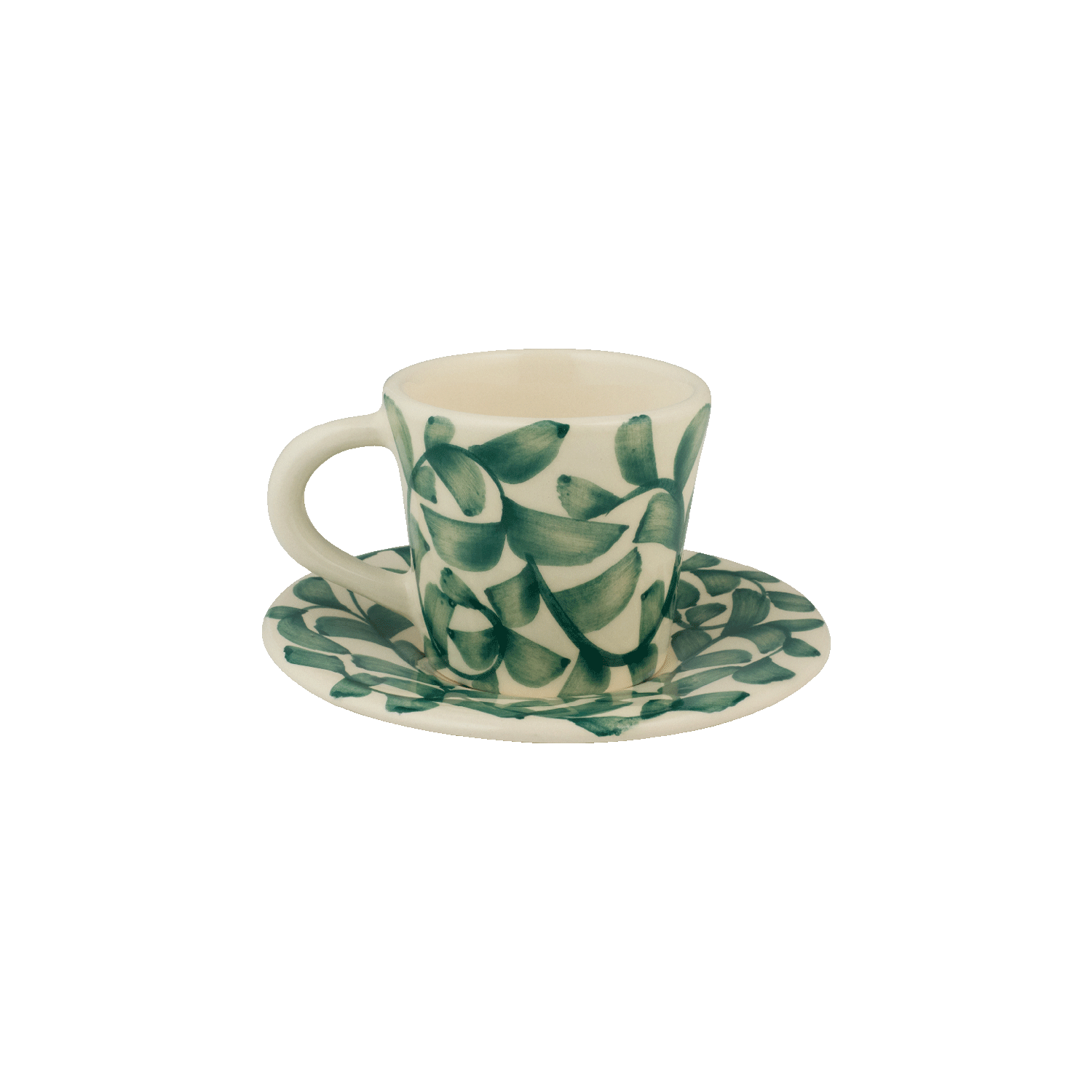 Green Scroll Espresso Cup & Saucer