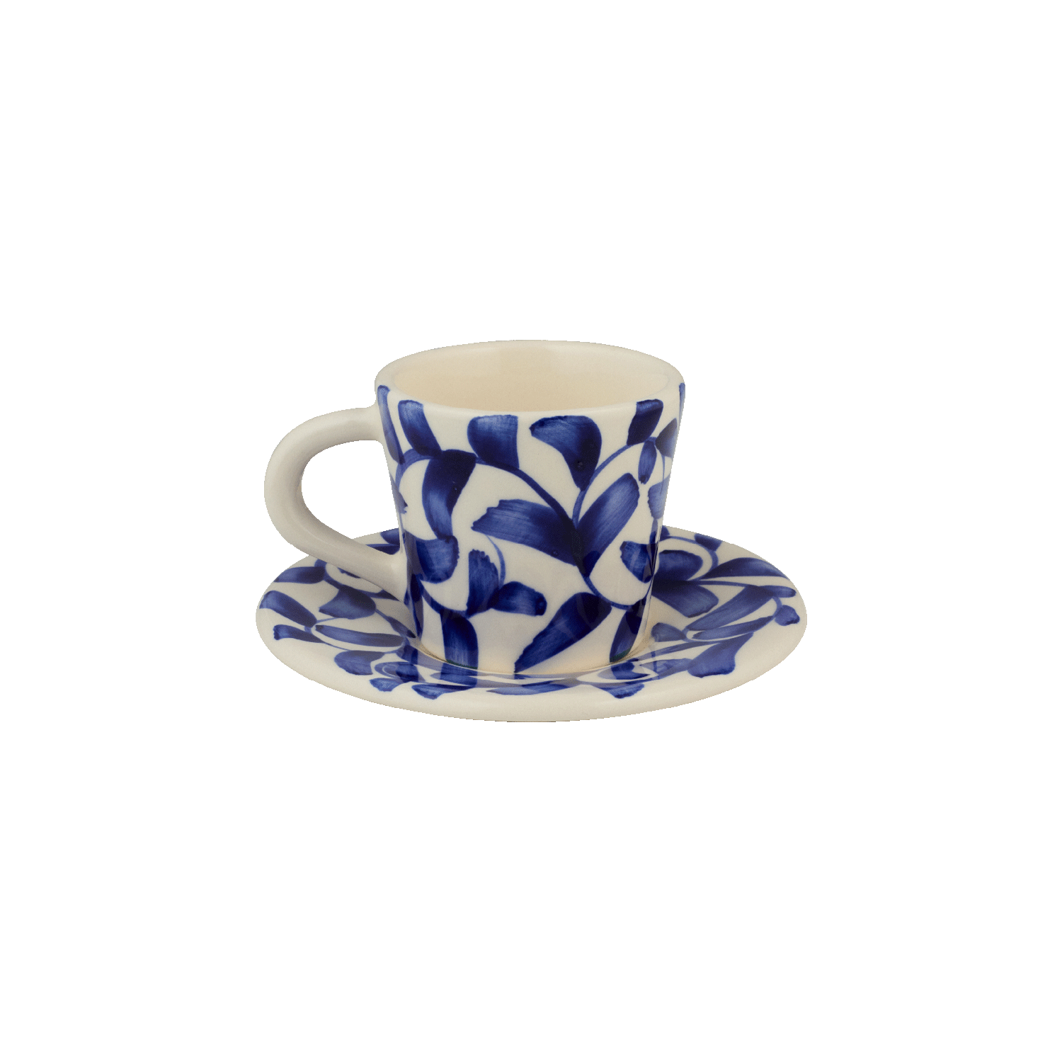 Navy Blue Scroll Espresso Cup & Saucer