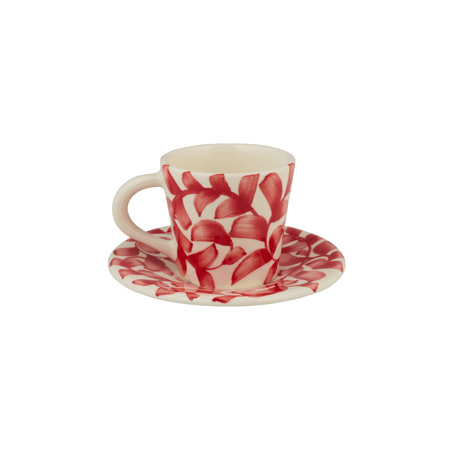 Red Scroll Espresso Cup & Saucer