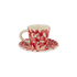 Red Scroll Espresso Cup & Saucer