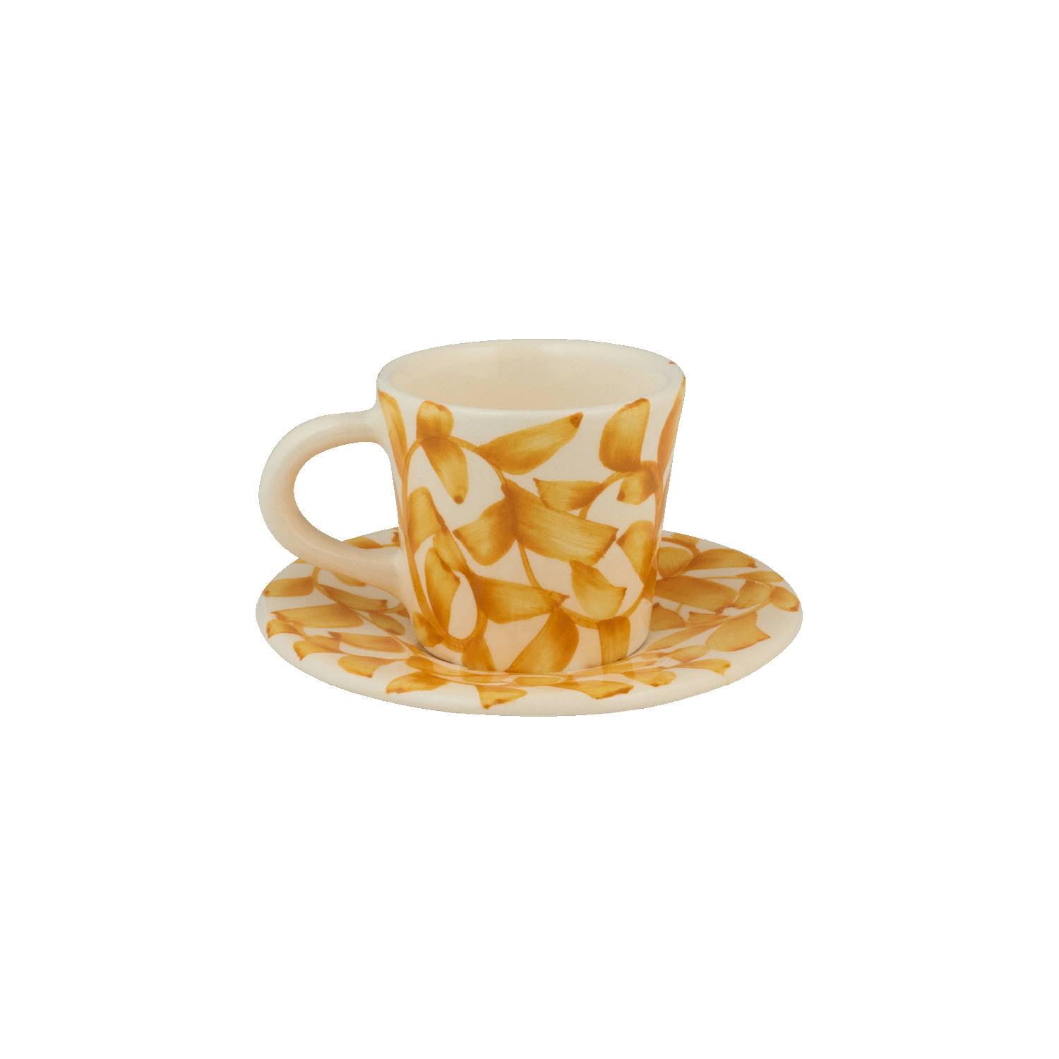 Yellow Scroll Espresso Cup & Saucer