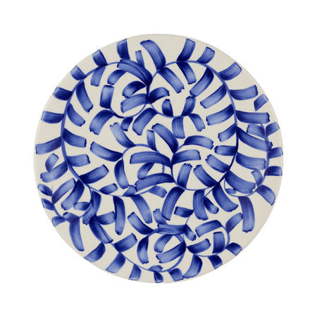 Navy Blue Scroll Dinner Plate