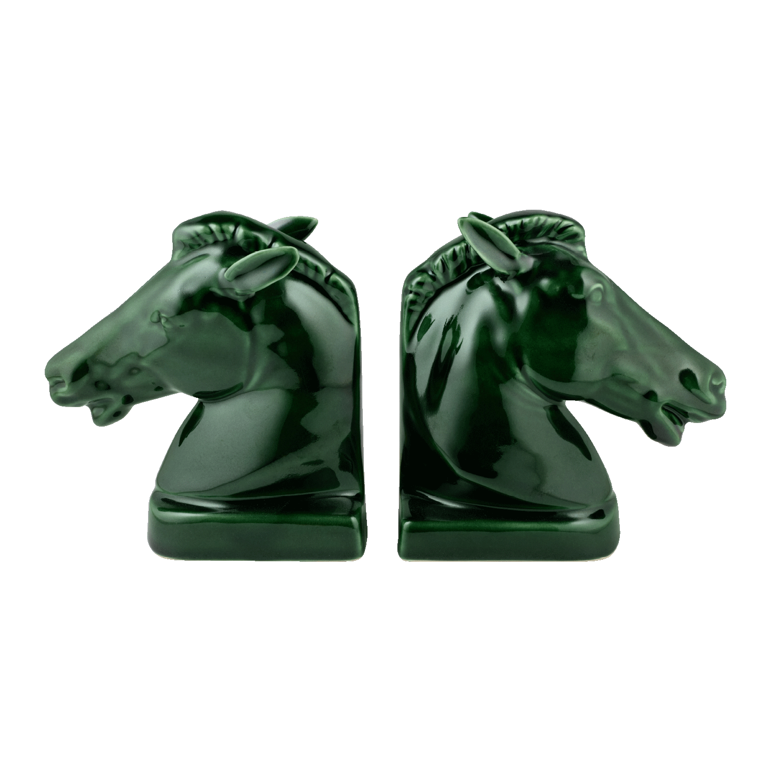 Pair of Emerald Green Horse Bookends