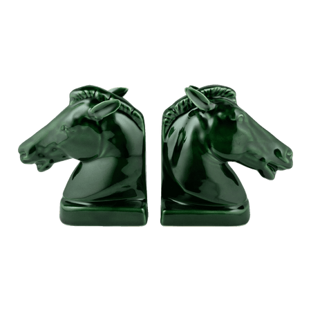 Pair of Emerald Green Horse Bookends