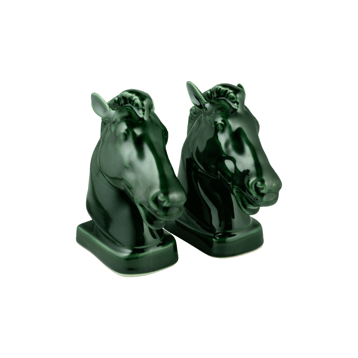 Pair of Emerald Green Horse Bookends