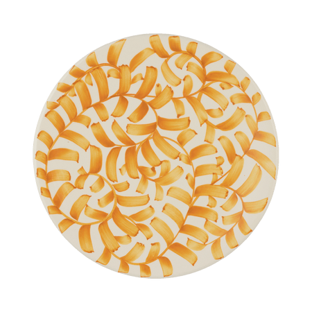 Yellow Scroll Dinner Plate
