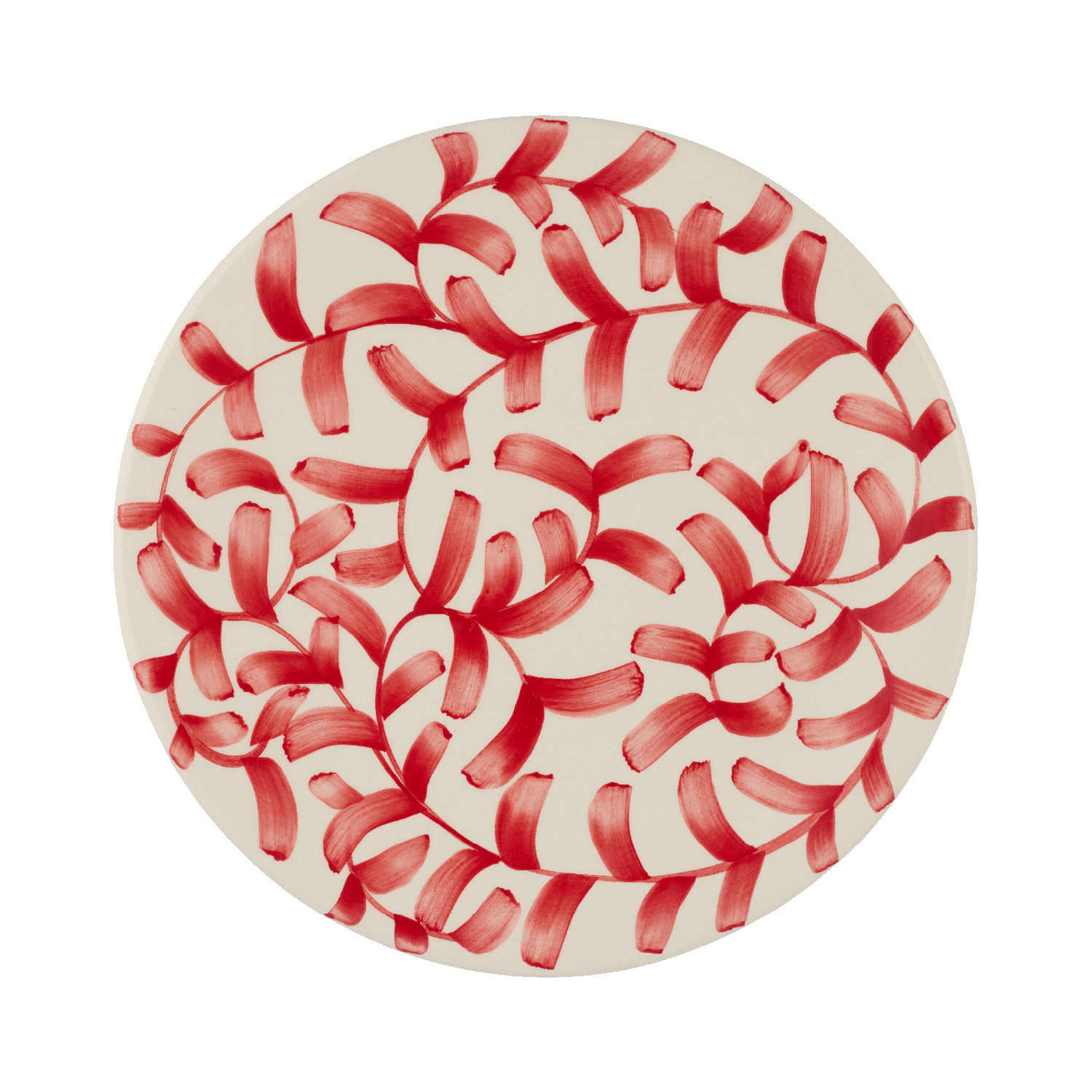 Red Scroll Dinner Plate