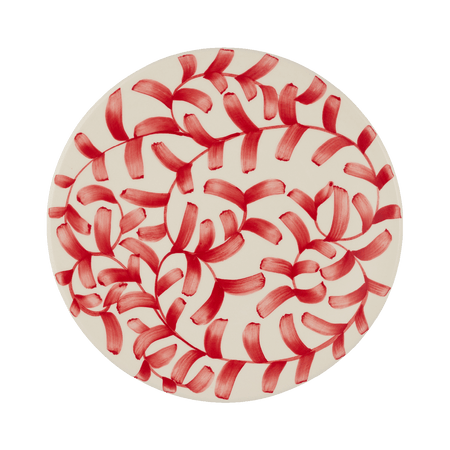 Red Scroll Dinner Plate