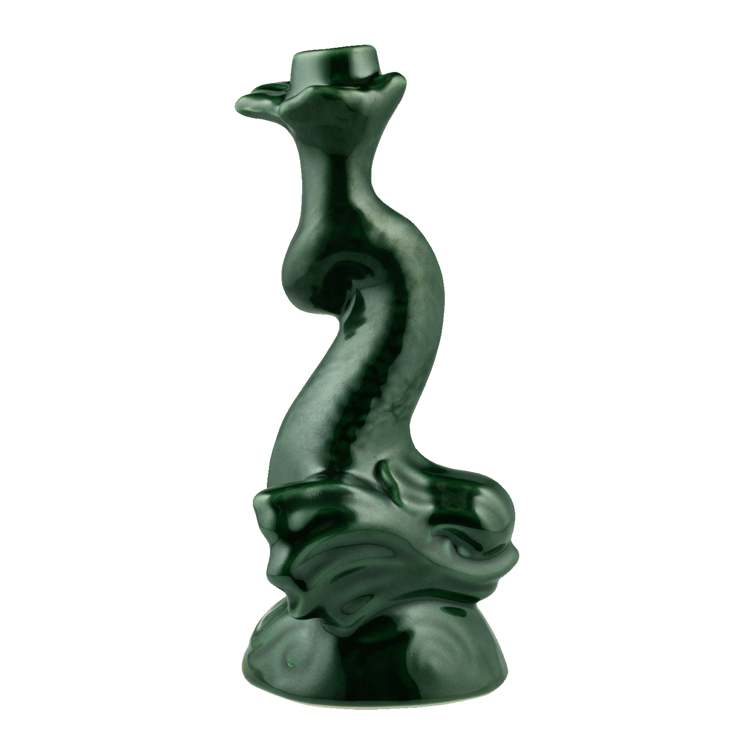 Emerald Green Dolphin Candlestick