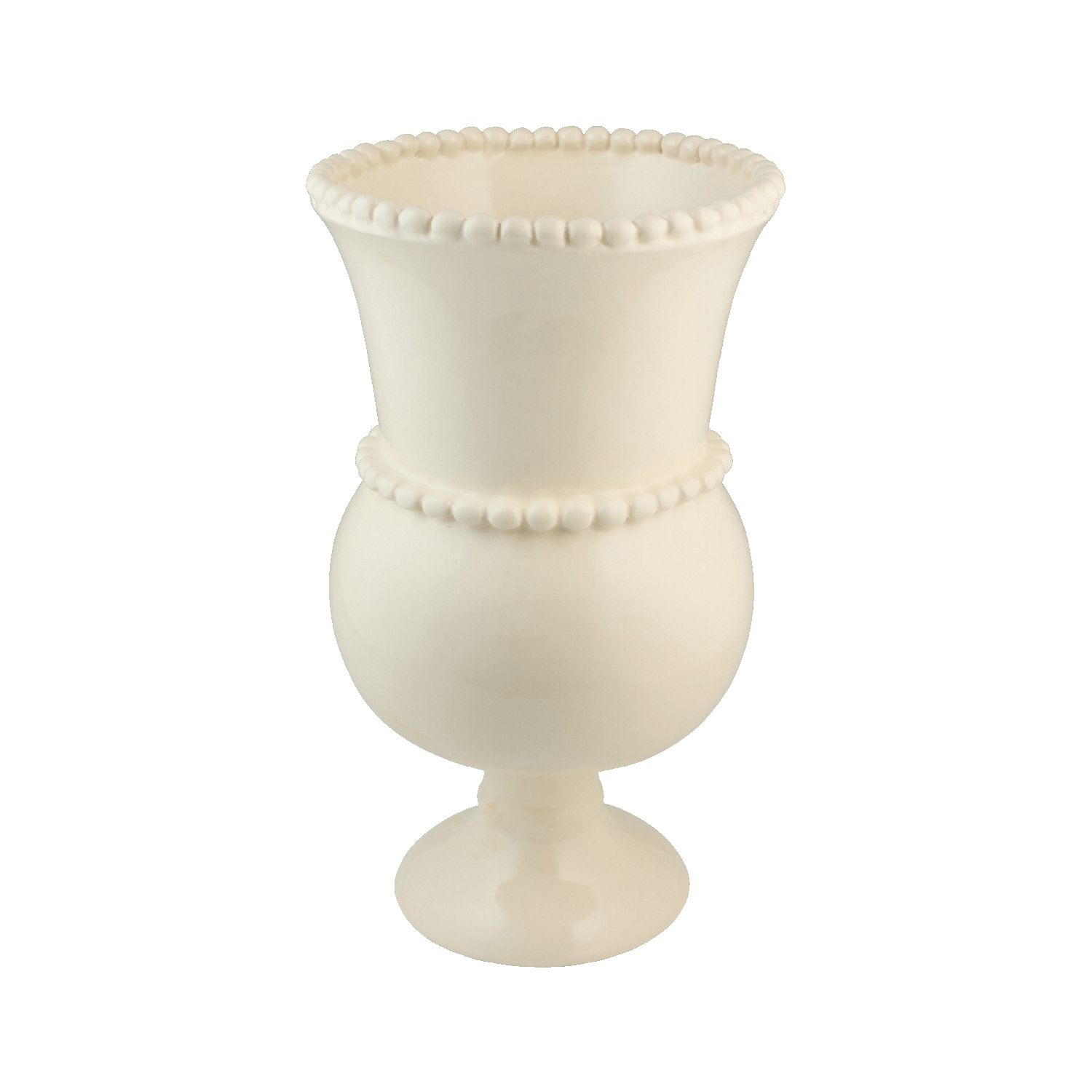 Cream Beaded Vase