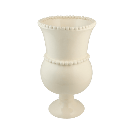 Cream Beaded Vase