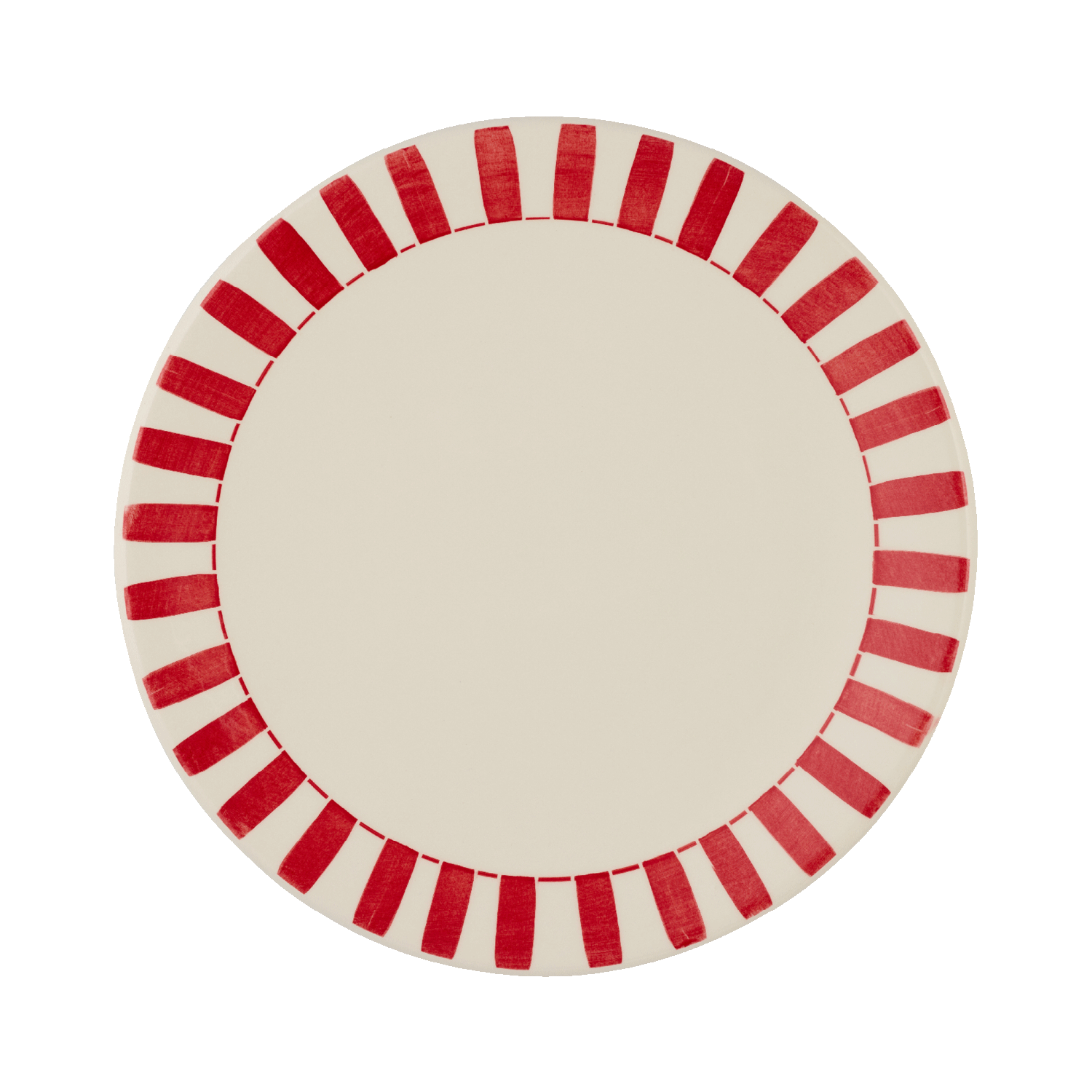 Red Stripes Dinner Plate