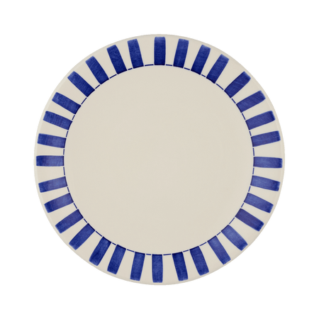 Navy Blue Stripes Dinner Plate