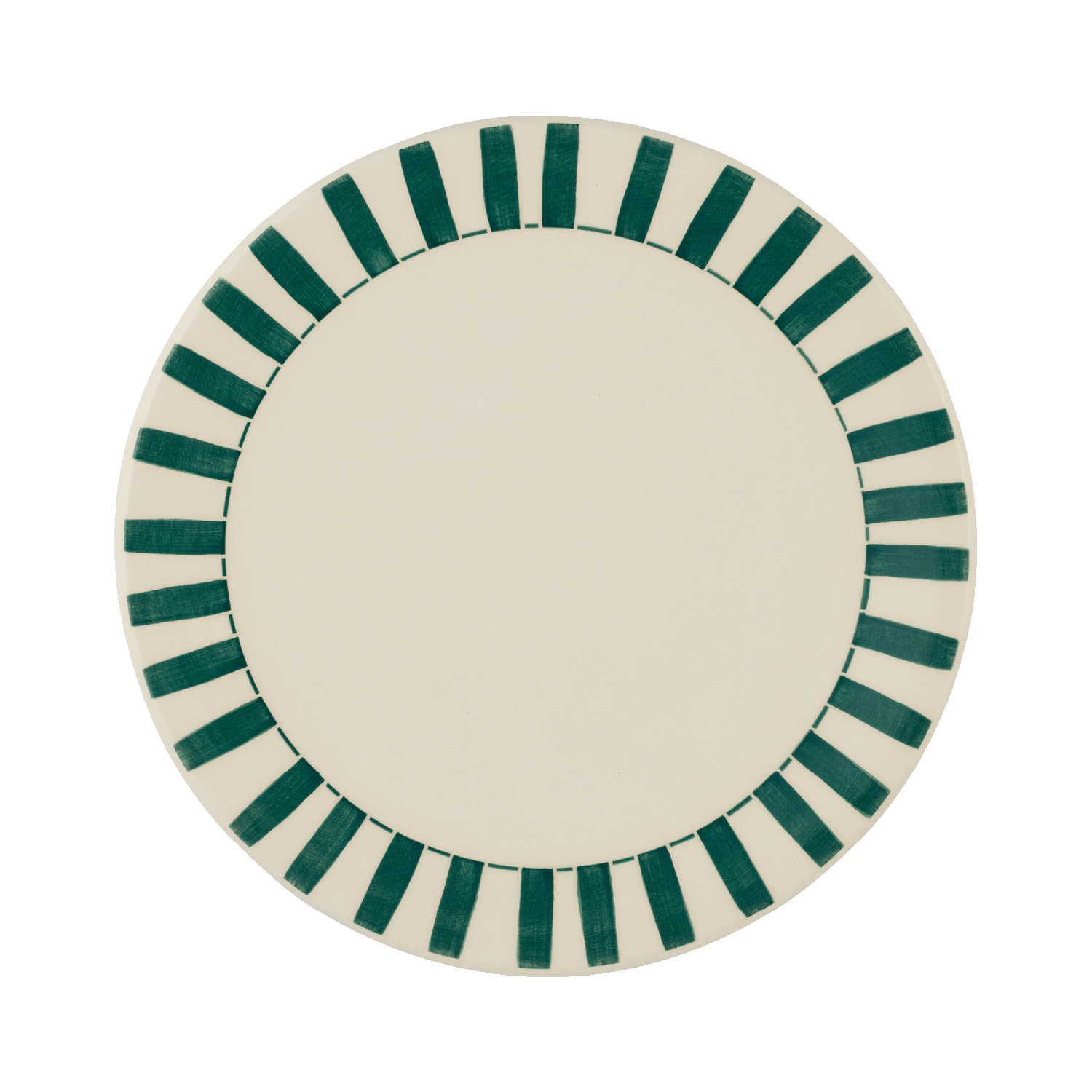 Green Stripes Dinner Plate
