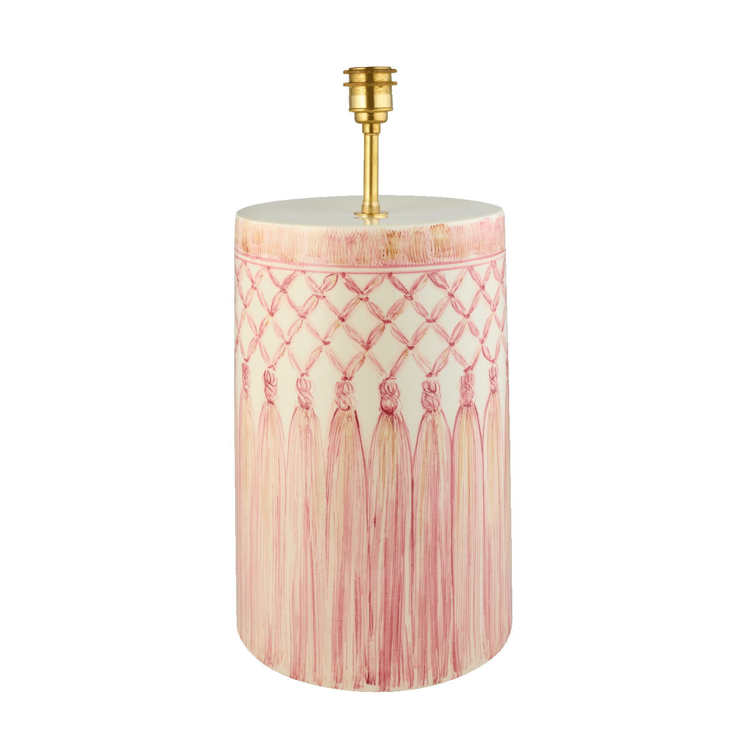 Powder Pink Macramé Table Lamp