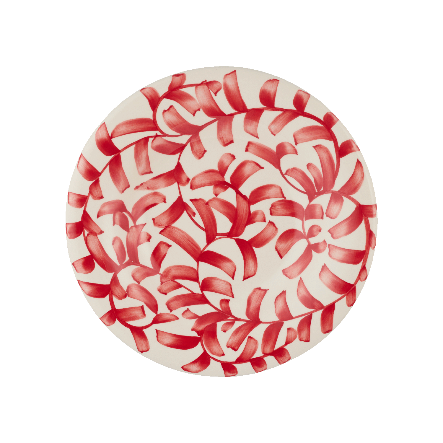 Red Scroll Pasta Plate