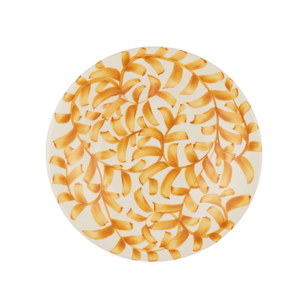 Yellow Scroll Pasta Plate