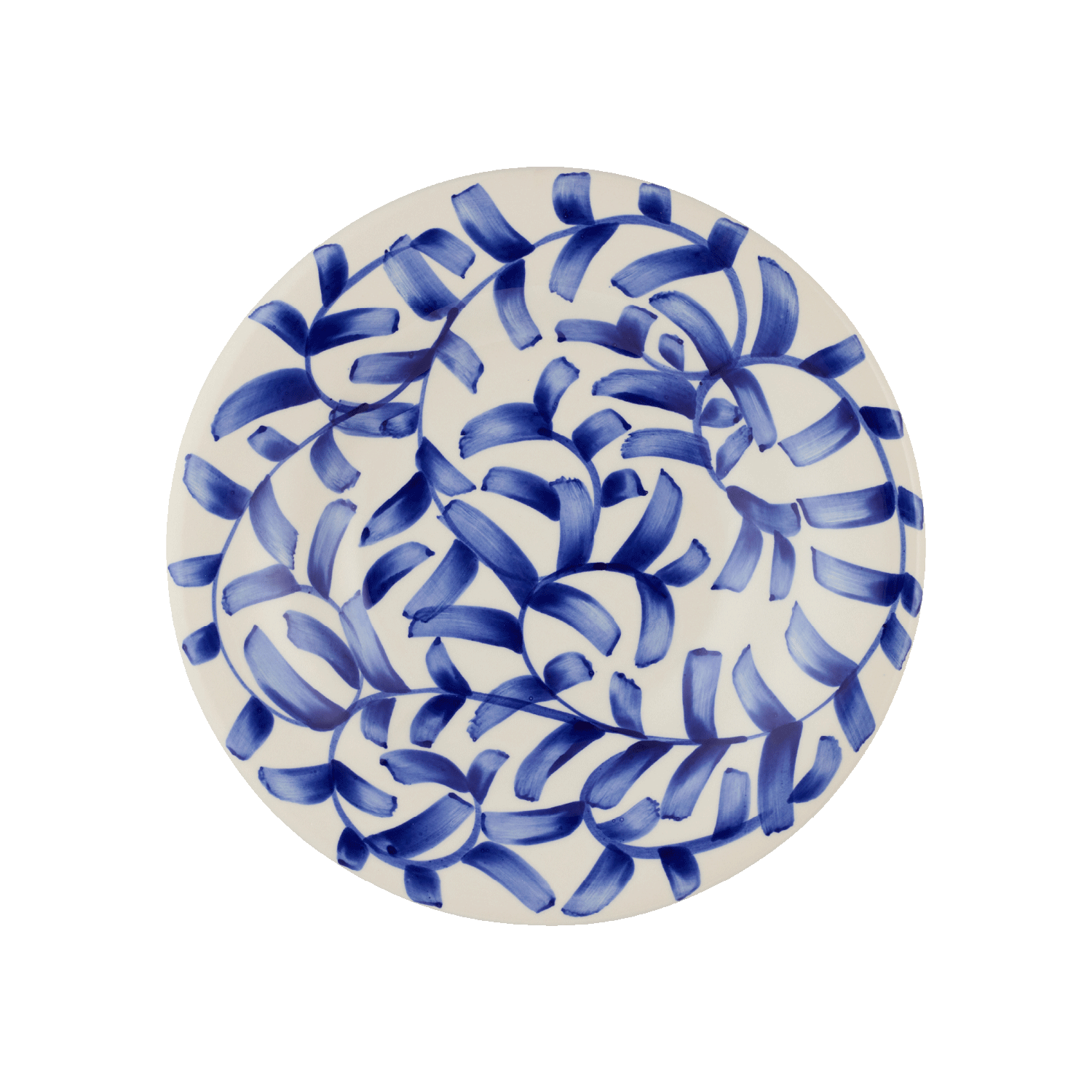 Navy Blue Scroll Pasta Plate