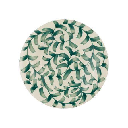 Green Scroll Pasta Plate