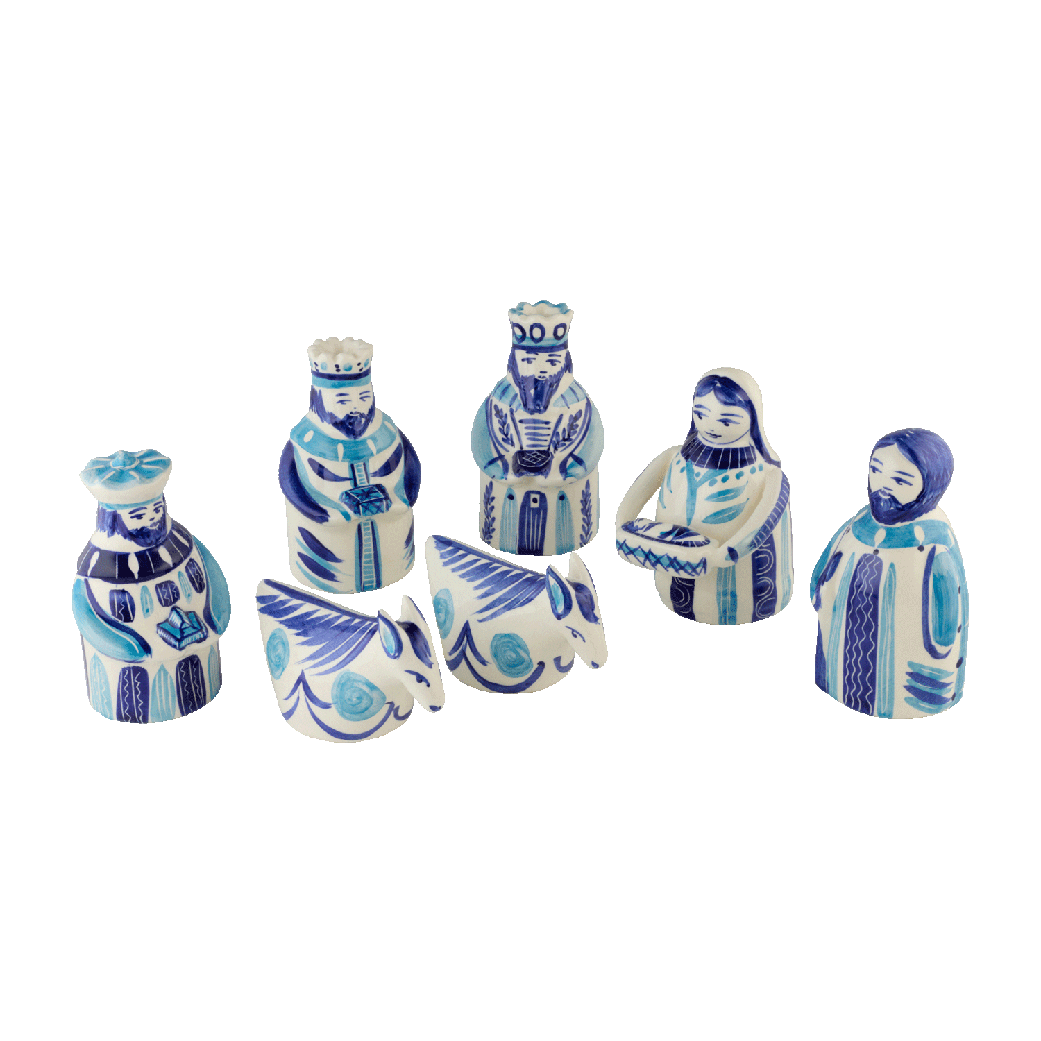 Blue Nativity Set (7 Piece)