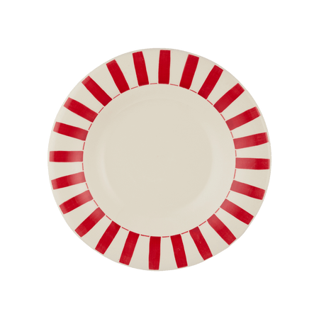 Red Stripes Pasta Plate
