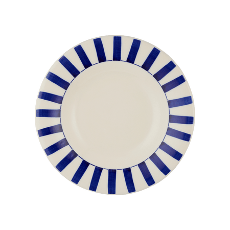 Navy Blue Stripes Pasta Plate