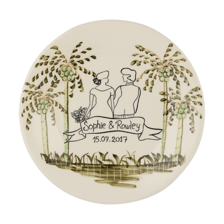 Personalised Palm Wedding Plate