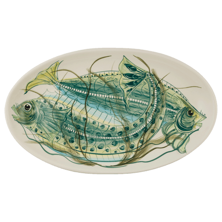 Large Green Aldo Fish Oval Platter