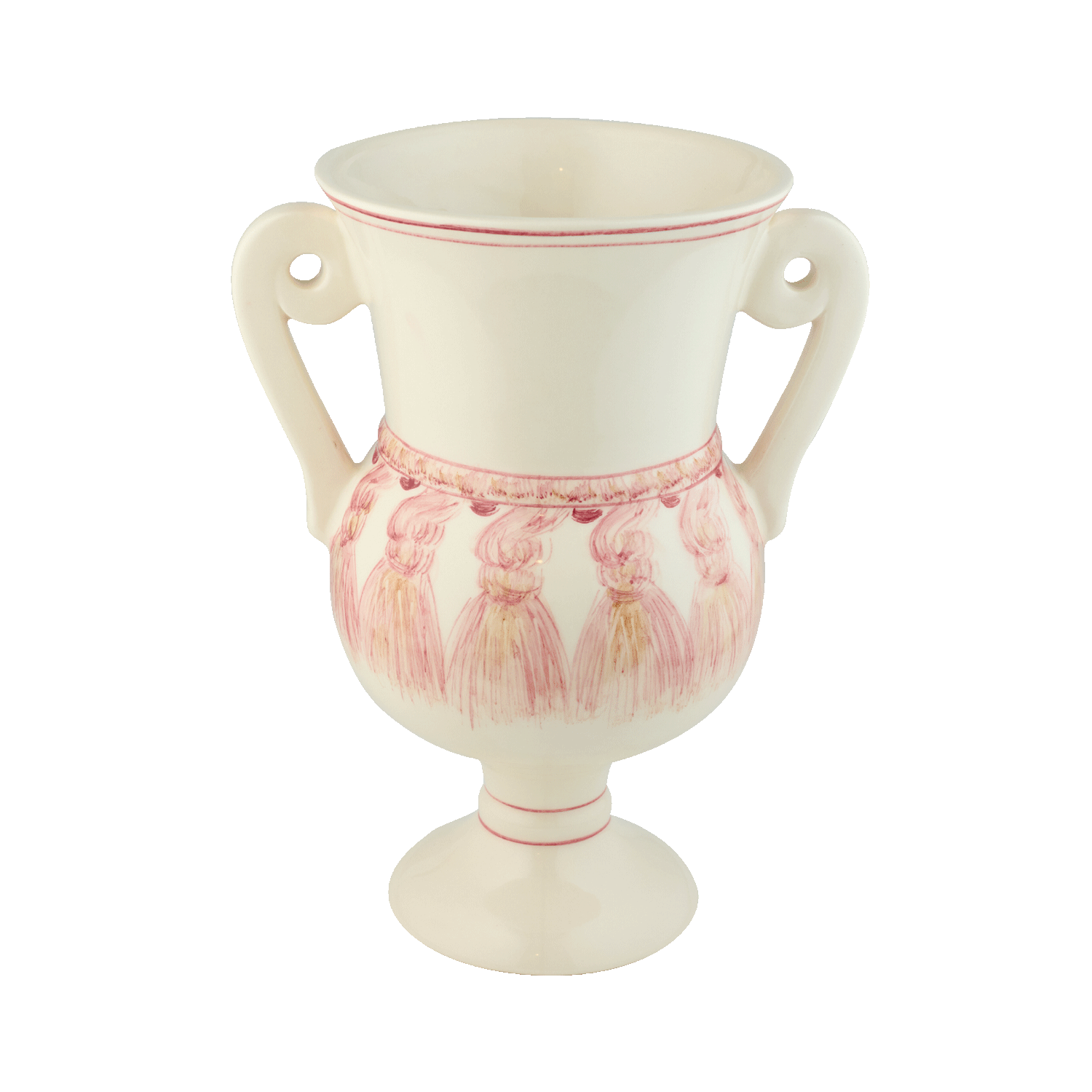 Powder Pink Tassel Amphora Vase