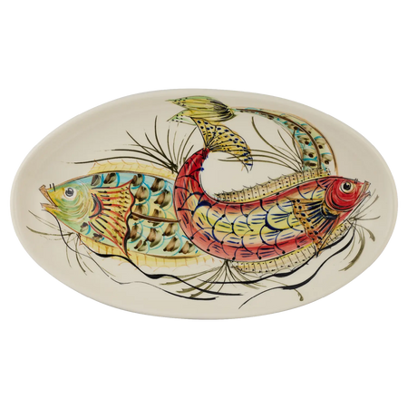 Large Red Aldo Fish Oval Platter
