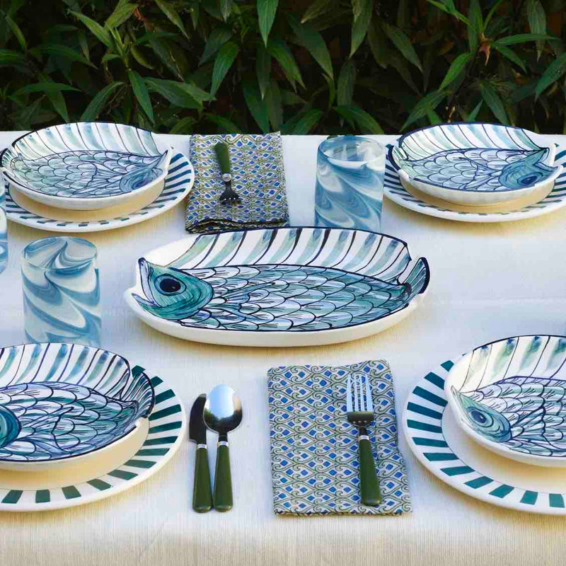 Set of 2 Serving Platters in Red Romina Fish Villa Bologna Pottery