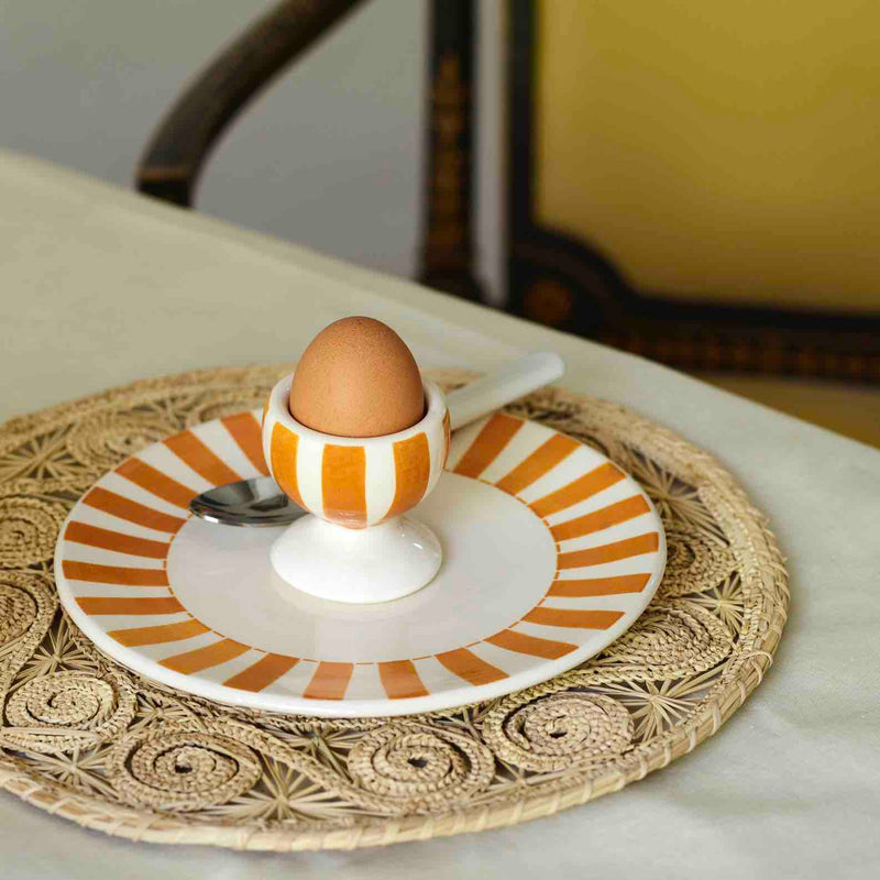 Egg Cup in Yellow, Stripes