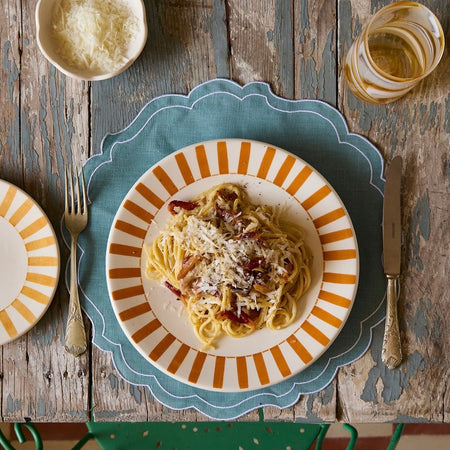 Yellow Stripes Dinner Plate