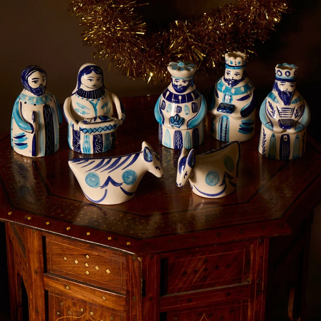 Blue Nativity Set (7 Piece)