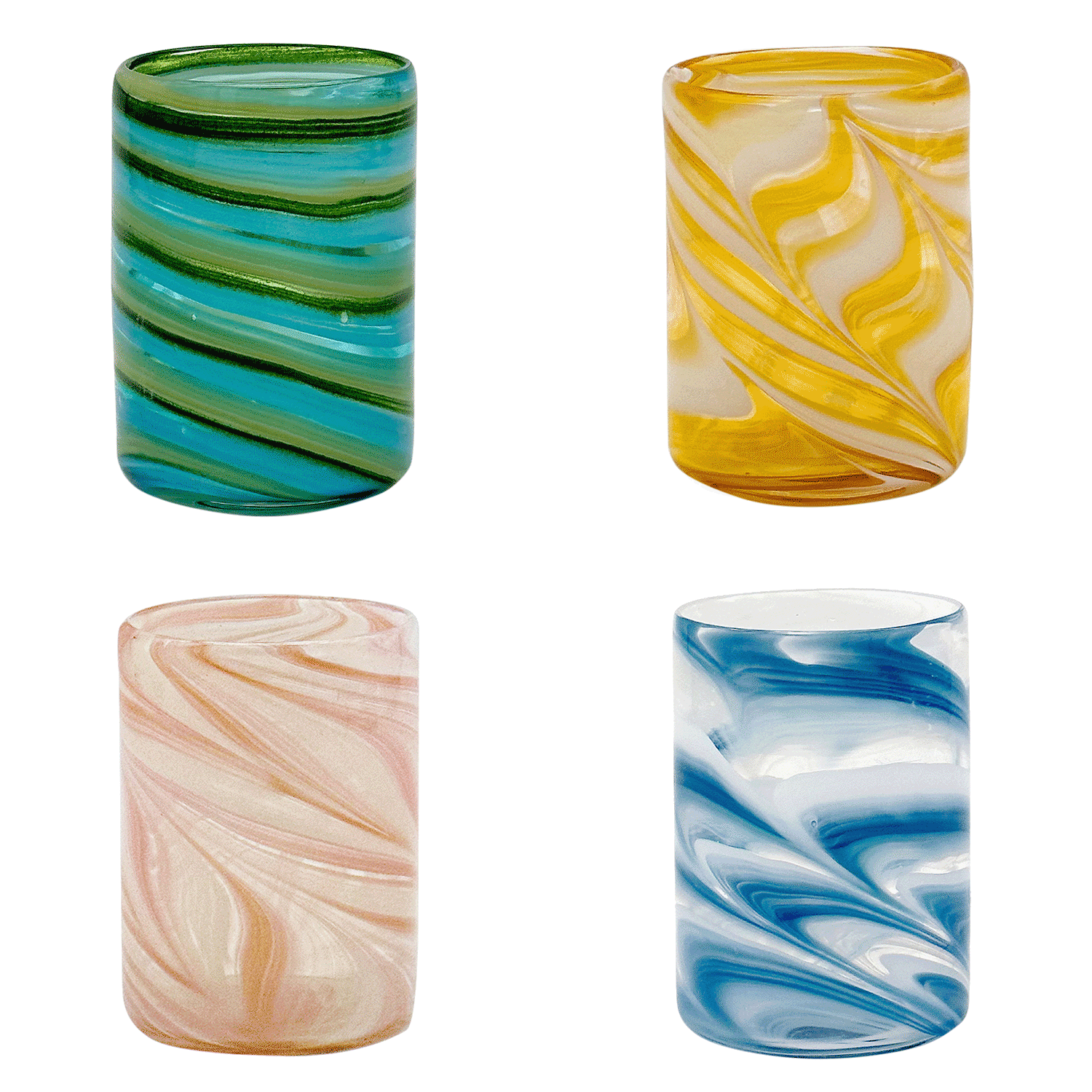 Multicolour Bellotto Tumblers (Set of 4) | Villa Bologna Pottery