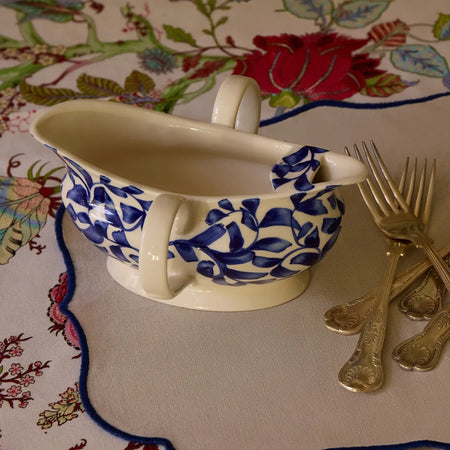 Navy Blue Scroll Gravy Boat