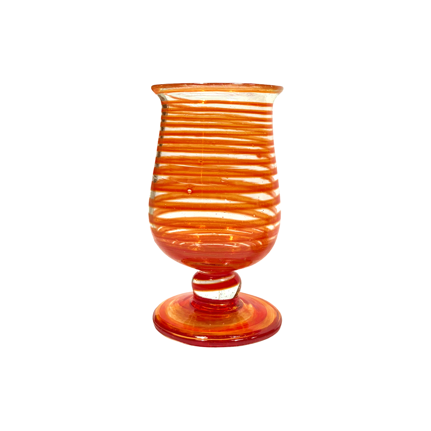 Handblown Ruby Spiral Water Glass