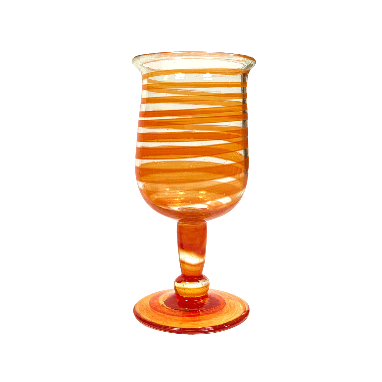 Handblown Ruby Spiral Wine Glass