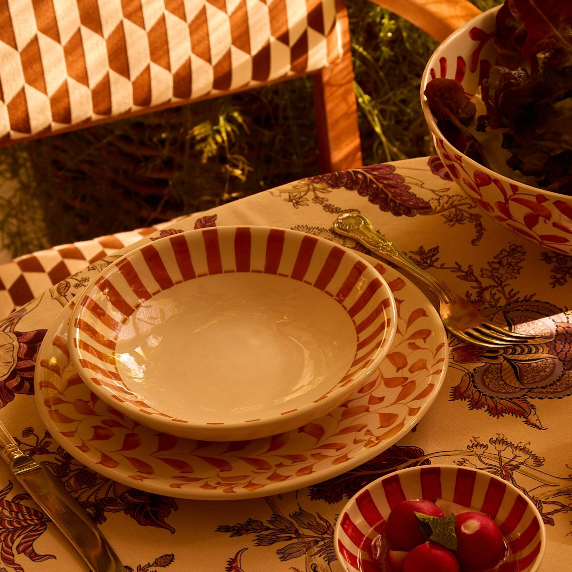 Yellow Stripes Pasta Bowl