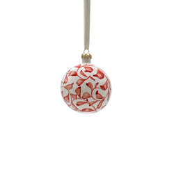 Christmas Bauble in Red Scroll, Set of Three