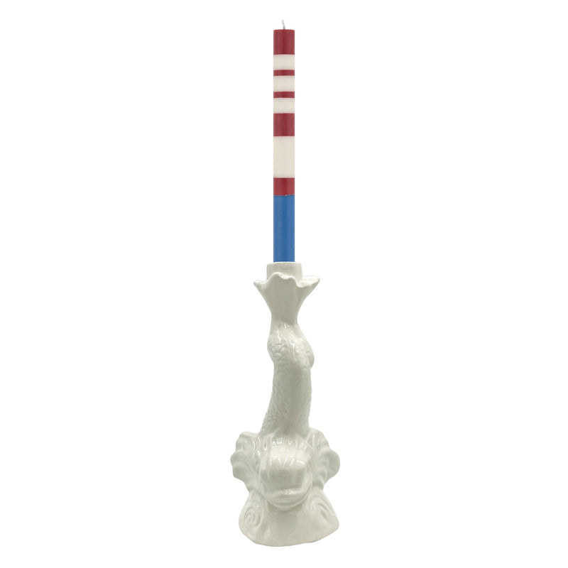 Dolphin Candlestick in Cream