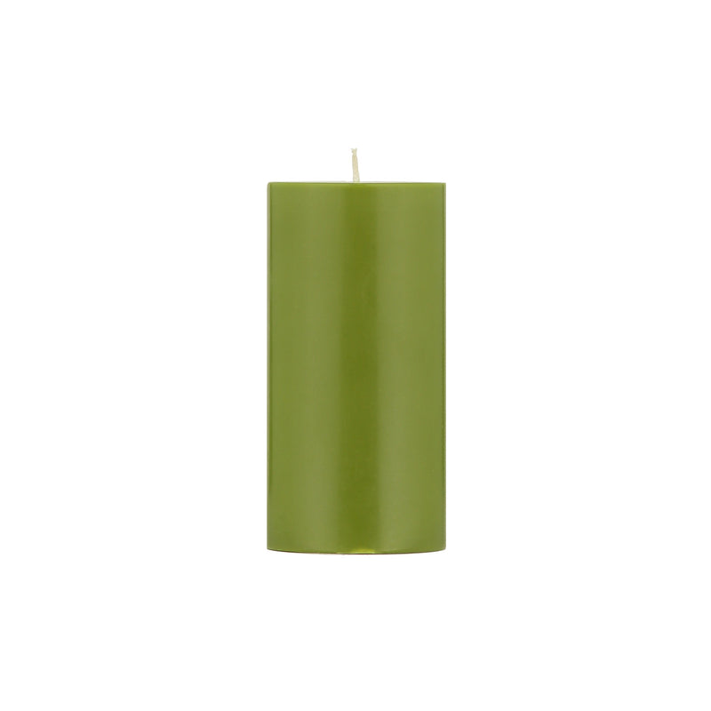 Pillar Candle 15cm in Olive Green