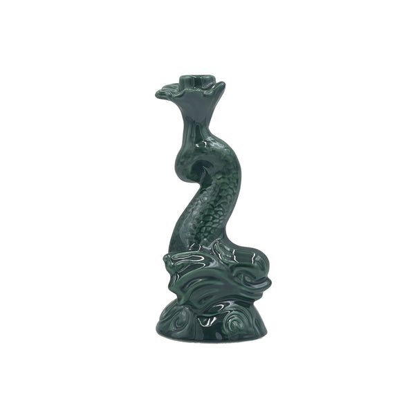 Dolphin Candlestick in Emerald Green